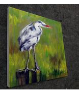 12x12 inches Blue Heron  stretched Oil Painting Canvas Art Wall Decor mo... - £22.54 GBP