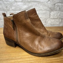 Lucky Brand Women&#39;s LK- Basel Brown Leather Double Zip Ankle Boots Size ... - £13.04 GBP