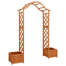 Outdoor Garden Pergola With Planter Patio Yard Solid Firwood Wood Arch Arbor - £131.79 GBP+