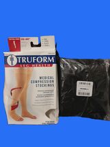 Truform Medical Stockings Open Toe Large Black Thigh High Extra Firm 30-... - $17.99