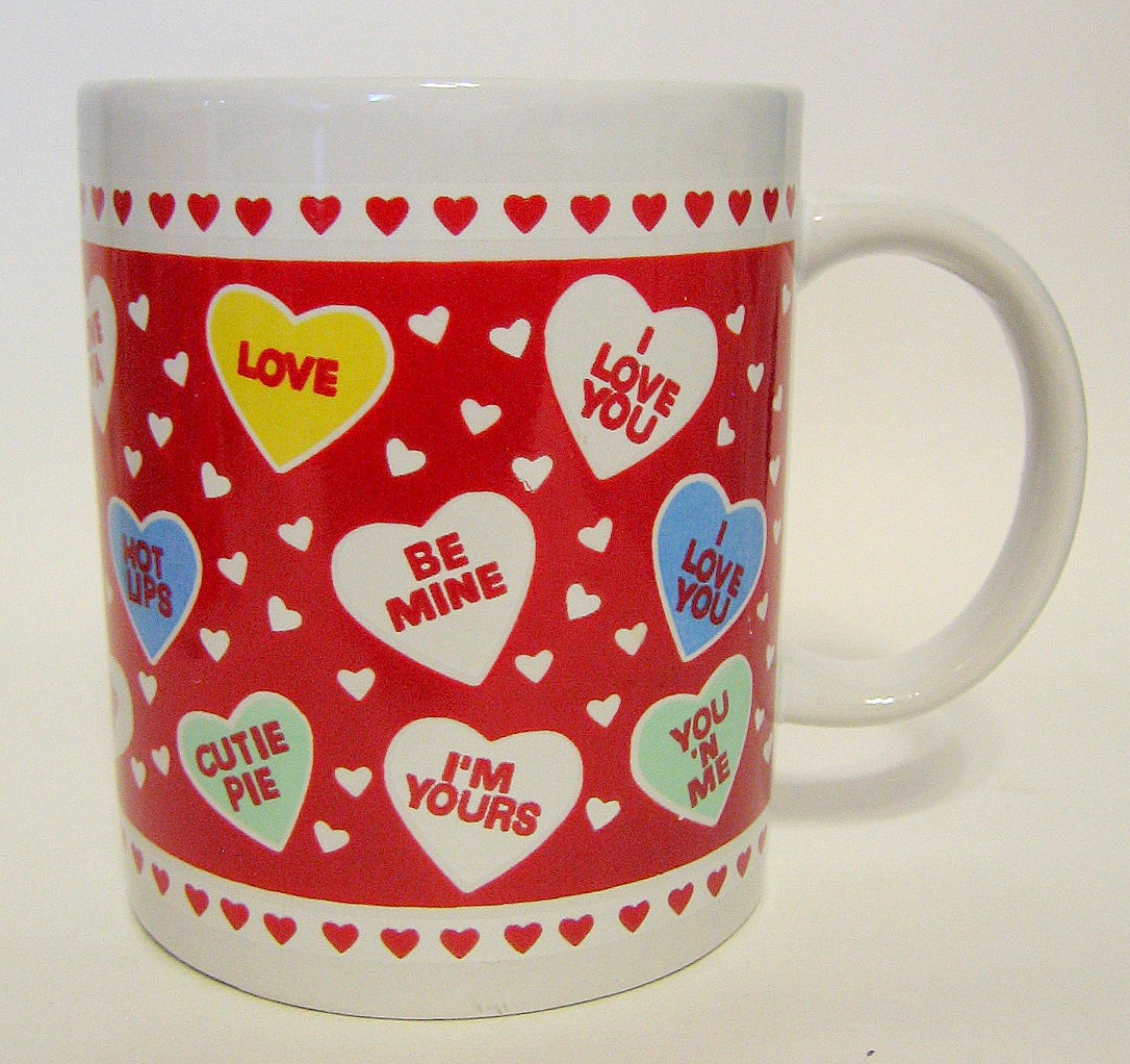 Primary image for Mug Valentine Candy Hearts Novelty Mug Hallmark Cards, Inc. Drinkware 10 oz 