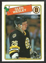 Boston Bruins Glen Wesley Rookie Card RC 1988 OPC O-Pee-Chee Hockey Card # 166 - £0.67 GBP