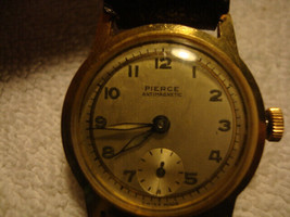 RARE 14 KT Pierce Swiss Antimagnetic  17 Jewels Wristwatch runs great - £1,005.34 GBP