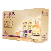 Lotus Radiant Gold Facial Kit for instant glow with 24K Pure Gold &amp; Papaya 170gm - £51.40 GBP