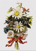 Pepita Bundle Flowers Tied in Ribbon Needlepoint Canvas - $40.00+