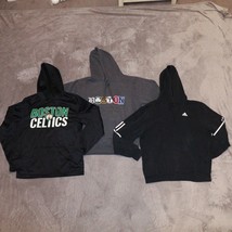 Lot of 3 Men’s Boston Sports Themed Pullover Hooded Sweatshirts Size Small - $39.19