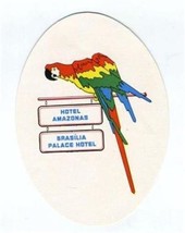 Hotel Amazonas Brasilia Palace Hotel  Luggage Label Brazil Parrot - £10.90 GBP
