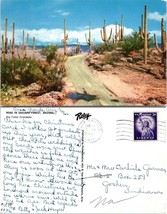USA Arizona Casa Grande Saguaro Forest Posted 1962 to Goshen Indiana Postcard - £7.51 GBP