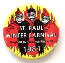 St. Paul MN Winter Carnival 1984 Knighted by Vulcanus Rex XLVII Button P... - £10.93 GBP
