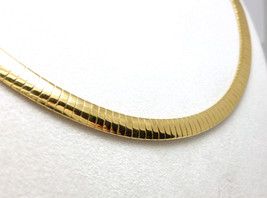  Veronese 18K Gold Bonded Sterling 18&quot; Polished Satin Omega Necklace Rev... - £74.39 GBP