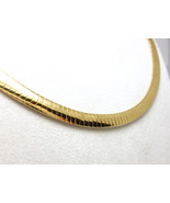  Veronese 18K Gold Bonded Sterling 18&quot; Polished Satin Omega Necklace Rev... - £75.05 GBP