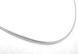 Sterling Silver Round Snake Omega Necklace 16" - $43.00
