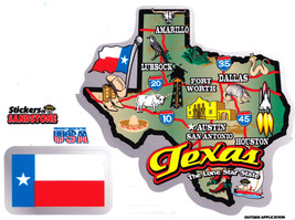 Texas State Map Die Cut Sticker - £3.94 GBP