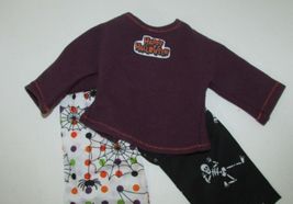 18" doll clothes handmade pajama outfit Happy Halloween spider webs top ... - $10.29