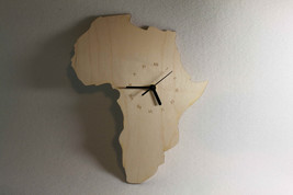 UNIQUE BESPOKE AFRICAN COUNTY SHAPE CLOCK  WOODEN MAP COUNTRY CLOCK AFRICA - £15.07 GBP