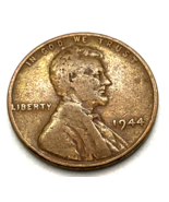 U.S. 1944 RARE WWII Lincoln Wheat Penny Coin Error On Rim L In Liberty - $445.00