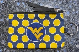 West Virginia Wvu Polka Dot Coin Purse Nwot Ladies Womens Coin Purse - £3.27 GBP