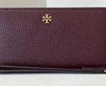 New Tory Burch Blake Color-block Slim Wristlet Envelope Wallet Claret Pi... - $113.91