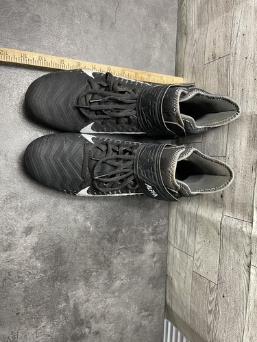 Nike Football Cleats Men 9M Alpha Menace Pro 2 Shoes Black Leather Mid Top Strap Item image 6
