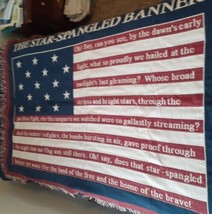 Star Spangled Banner Flag Throw Blanket 15 Stars National Anthem Lyrics 66x45.5&quot; - £93.42 GBP