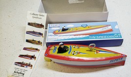 Vintage 1996 Schylling Tin Speed Boat Zephyr Wind Up Toy Limited Edition - $35.25