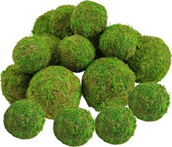 18 Pack Decorative Faux Dried Moss Balls- 6Pcs 3.1&quot; Artificial Green Plant Mossy - £31.69 GBP