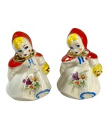 Vintage Hull 1950s Little Red Riding Hood Salt &amp; Pepper Shakers Kitschy ... - £14.40 GBP