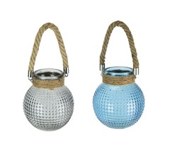 Scratch &amp; Dent Set of 2 Hobnail Beaded Glass 6.5 Inch Tealight Candle La... - $24.74