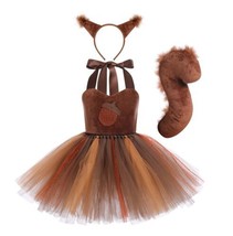 AWIBMK Toddler Kids Girl Safari Theme Tiger Rreindeer Costume Tutu Dress with... - £13.31 GBP
