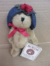 NOS Boyds Bears MADISON 904447 Red Bow Denim Hat Jointed Bear B80 P - £21.28 GBP