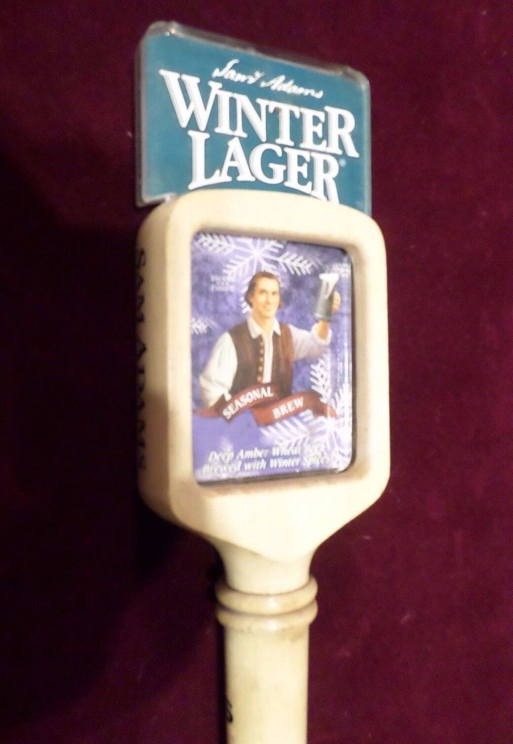 Primary image for Large Sam Samuel Adams Seasonal Wood 16.5" Draft Beer Tap Handle Mancave Bar