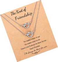 2/3 PCS Best Friend Necklaces Forever Love Knot Long - £43.36 GBP