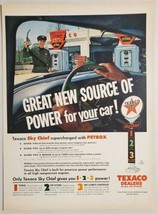 1956 Print Ad Texaco Gasoline Service Station Vintage Gas Pumps Attendant - £13.44 GBP