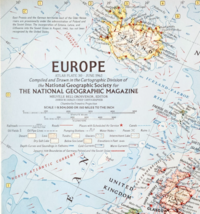 1962 Europe Map National Geographic Vintage Atlas Plate 30 24.75 x 19&quot; F13F - $29.99