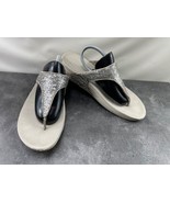 FitFlop GlitterBall Womens Shoes Silver 11M Toe Thong Slip on Platform S... - $33.71 CAD