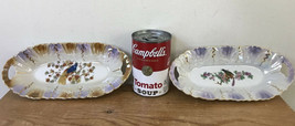 Pair Vtg Celebrate Porcelain Iridescent Lusterware German Celery Relish ... - £39.17 GBP