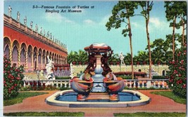 Famous Fountain of Turtles of Ringling Art Museum Sarasota Florida Postcard - £11.62 GBP