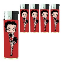 TATTOO BETTY RED BLACK DRESS SET OF 5  ELECTRONIC LIGHTERS - $296.39 MXN