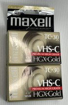 Pack Of 2 Maxwell VHS-C TC-30 HGX-Gold Premium High Grade Video Tapes New Sealed - £8.89 GBP