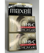 Pack Of 2 Maxwell VHS-C TC-30 HGX-Gold Premium High Grade Video Tapes Ne... - £8.90 GBP