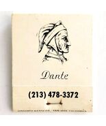 Dante Italian Restaurant Vintage Matchbook Los Angeles Matches Unstruck ... - $28.01 CAD