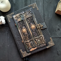 Door journal handmade Gothic grimoire Witchy junk book for sale complete - $80.00