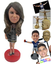 Personalized Bobblehead Beautiful Lady Wearing A Gorgeous Dress With High Heels  - £72.57 GBP