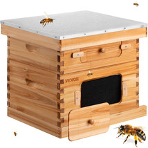 VEVOR Beehive Box Kit Bee Honey Hive 20 Frames 1 Deep 1 Medium Natural Fir Wood - £148.64 GBP