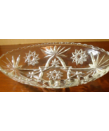 Vintage Clear Pressed Glass Sawtooth Edge 9 x 6” Oval Serving Bowl - $12.95