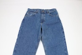 NOS Vintage Y2K Carhartt Mens 32x38 Spell Out Relaxed Fit Denim Jeans Blue USA - £63.12 GBP