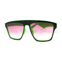 New Unisex Sunglasses Square Arched Top Robot Frame 2-Tone BLACK GREEN - £5.45 GBP