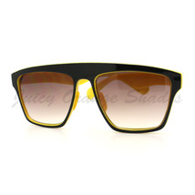 New Unisex Sunglasses Square Arched Top Robot Frame 2-Tone BLACK YELLOW - £5.45 GBP