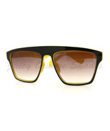 New Unisex Sunglasses Square Arched Top Robot Frame 2-Tone BLACK YELLOW - $9.38 CAD