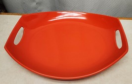 1 Dansk Classic Fjord Chili Red 14&quot; Oval Handled Platter 11 3/4&quot; x 14&quot; Mint Cond - £15.48 GBP
